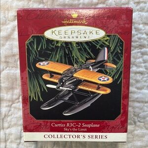 Hallmark Keepsake Black and Orange Seaplane Ornament